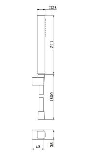 Душевая лейка Kerama Marazzi Futura 858KM.01.093 чёрный матовый
